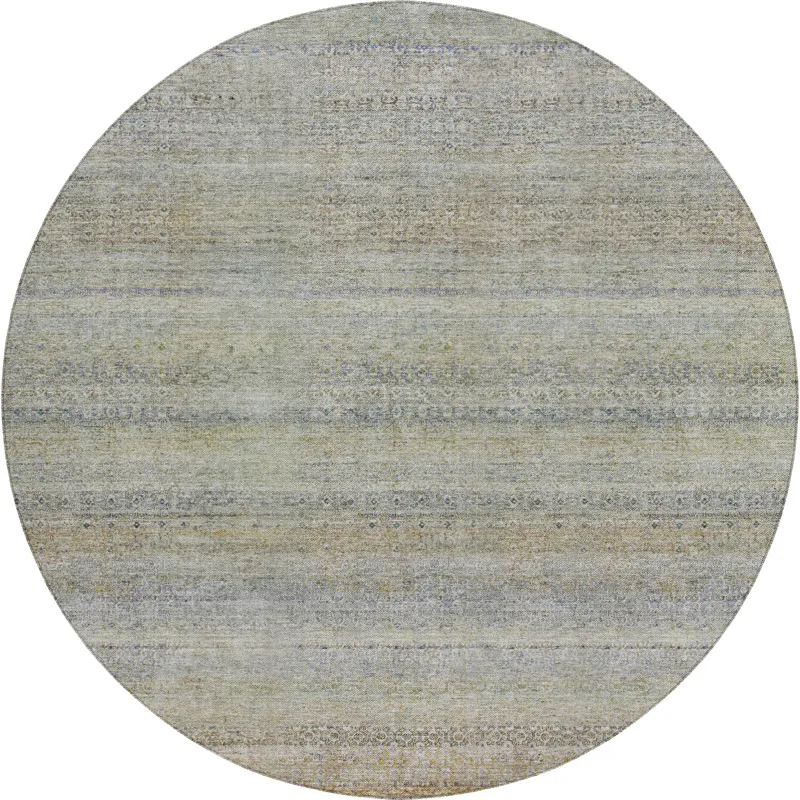 Luxury Washable Indoor/Outdoor Burano Seafoam 8\' x 8\' Round Rug