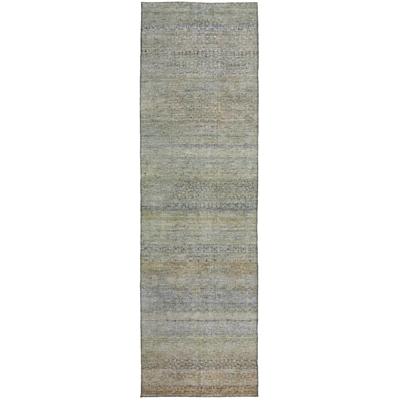 Luxury Washable Indoor/Outdoor Burano Seafoam 2\'3\" x 7\'6\" Runner Rug