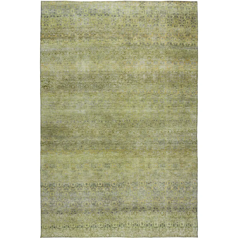 Luxury Washable Indoor/Outdoor Burano Aloe 3\' x 5\' Rug