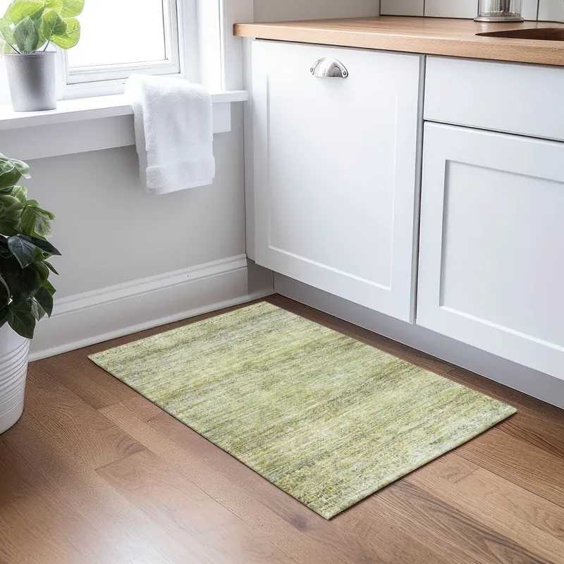 Luxury Washable Indoor/Outdoor Burano Aloe 1\'8\" x 2\'6\" Rug