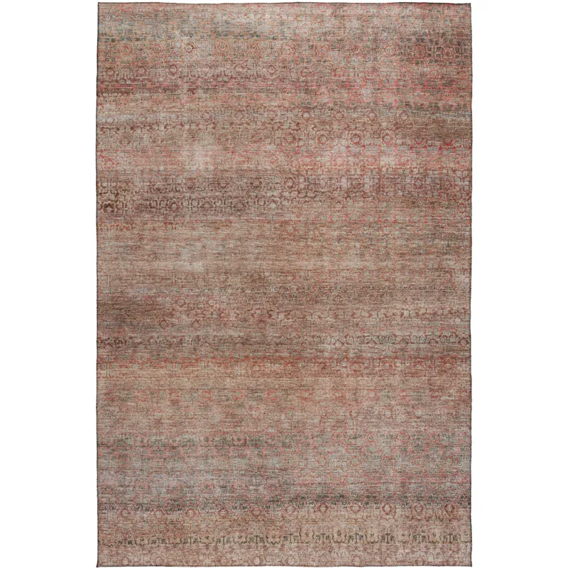 Luxury Washable Indoor/Outdoor Burano Coral 5\' x 7\'6\" Rug