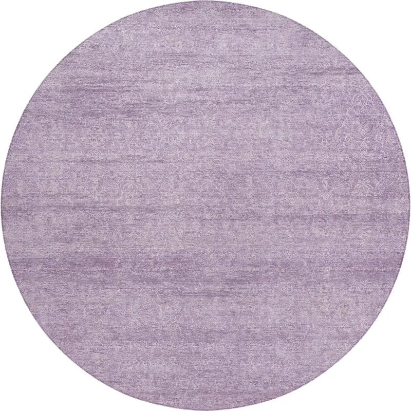 Luxury Washable Indoor/Outdoor Burano Lavender 8\' x 8\' Round Rug
