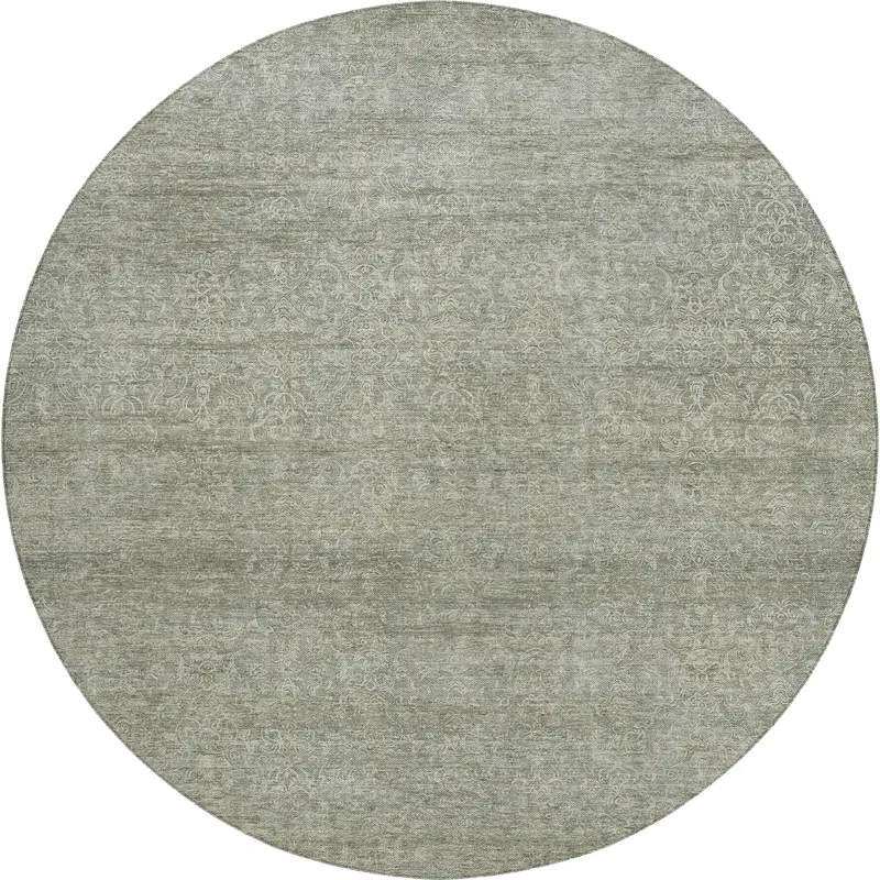 Luxury Washable Indoor/Outdoor Burano Sage 8\' x 8\' Round Rug