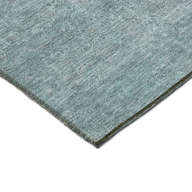 Luxury Washable Indoor/Outdoor Burano Seafoam 9\' x 12\' Rug