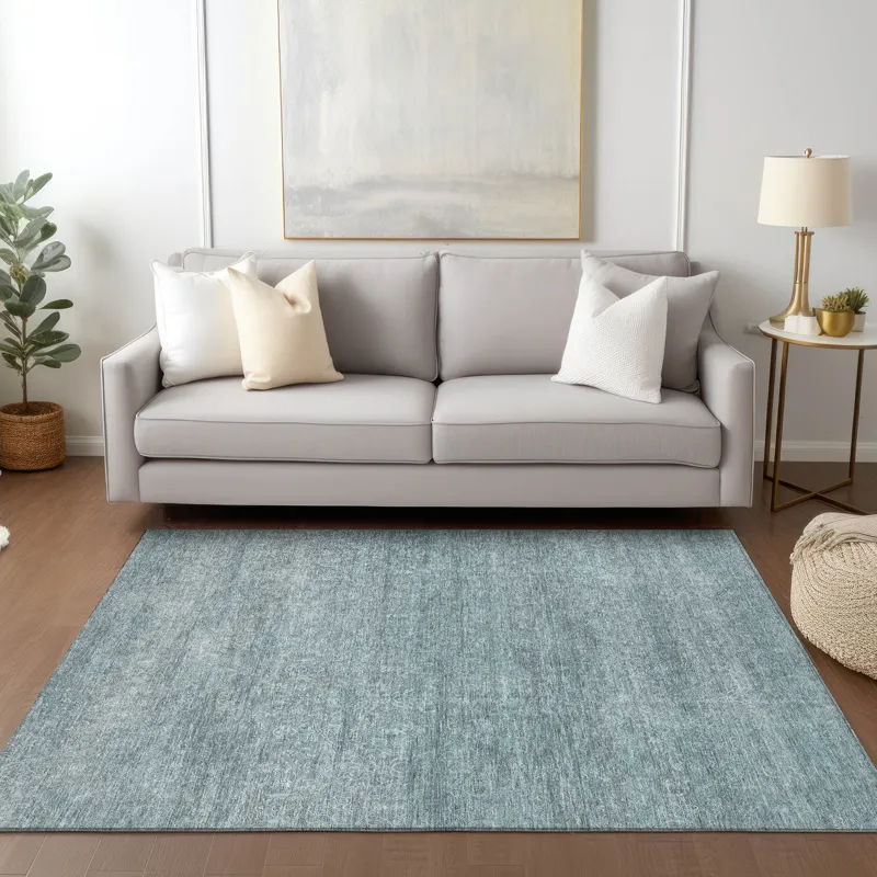 Luxury Washable Indoor/Outdoor Burano Seafoam 9\' x 12\' Rug