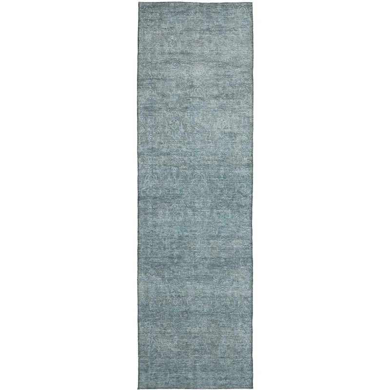 Luxury Washable Indoor/Outdoor Burano Seafoam 2\'3\" x 7\'6\" Runner Rug