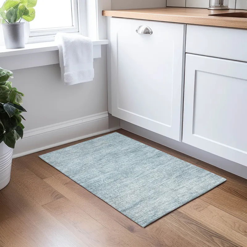 Luxury Washable Indoor/Outdoor Burano Seafoam 1\'8\" x 2\'6\" Rug