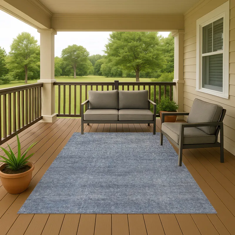 Luxury Washable Indoor/Outdoor Burano Sky 5\' x 7\'6\" Rug