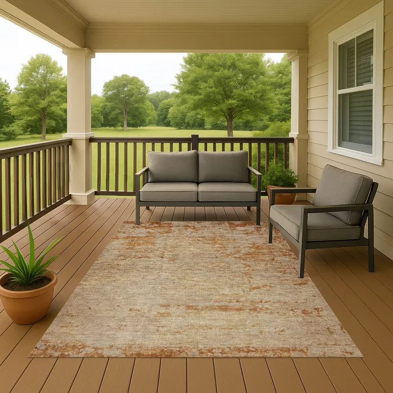 Luxury Washable Indoor/Outdoor Burano Copper 5\' x 7\'6\" Rug