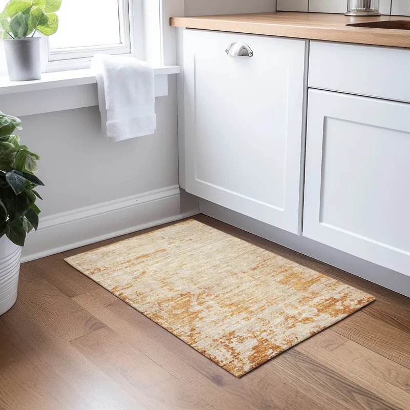 Luxury Washable Indoor/Outdoor Burano Copper 1\'8\" x 2\'6\" Rug