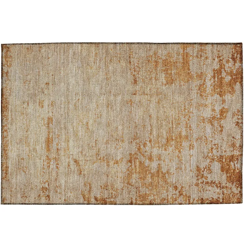 Luxury Washable Indoor/Outdoor Burano Copper 1\'8\" x 2\'6\" Rug