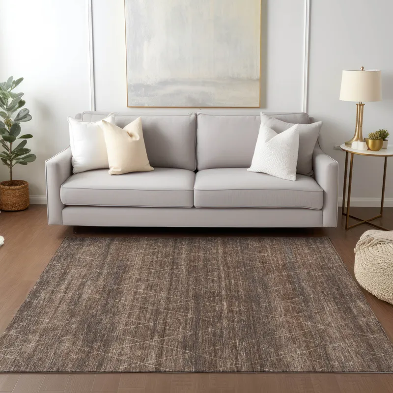 Luxury Washable Indoor/Outdoor Burano Coffee 5\' x 7\'6\" Rug