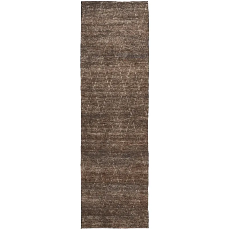 Luxury Washable Indoor/Outdoor Burano Coffee 2\'3\" x 7\'6\" Runner Rug