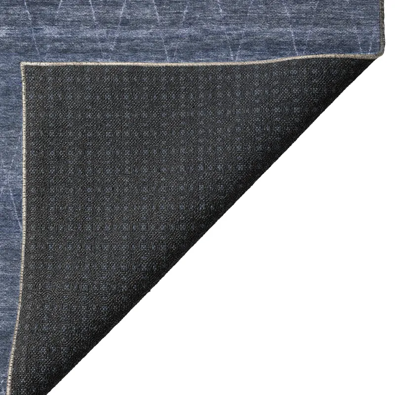 Luxury Washable Indoor/Outdoor Burano Navy 1\'8\" x 2\'6\" Rug