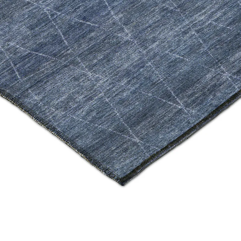 Luxury Washable Indoor/Outdoor Burano Navy 1\'8\" x 2\'6\" Rug