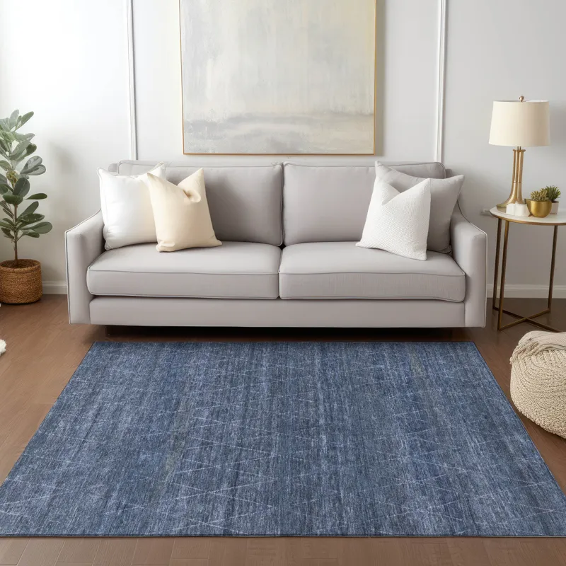 Luxury Washable Indoor/Outdoor Burano Navy 9\' x 12\' Rug
