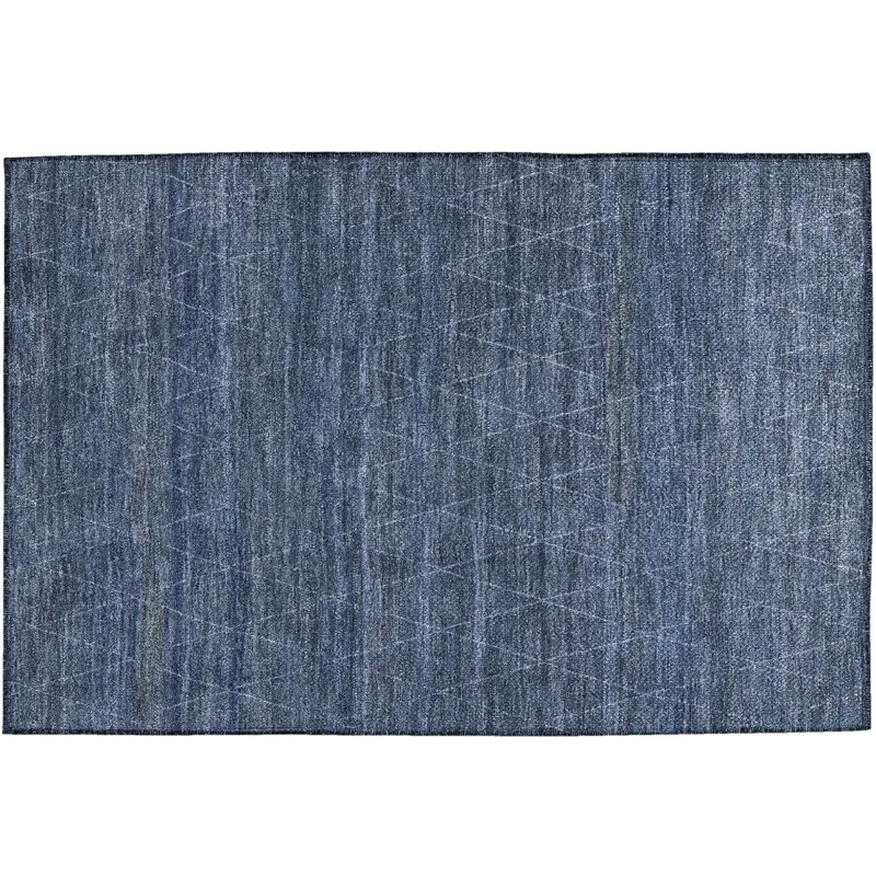 Luxury Washable Indoor/Outdoor Burano Navy 1\'8\" x 2\'6\" Rug