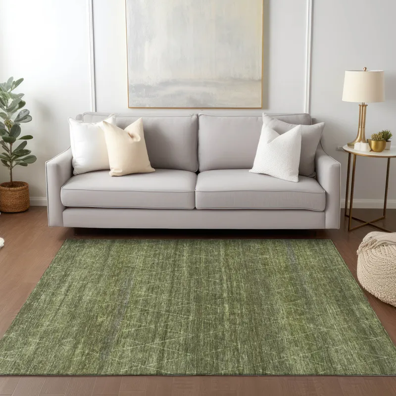 Luxury Washable Indoor/Outdoor Burano Olive 5\' x 7\'6\" Rug