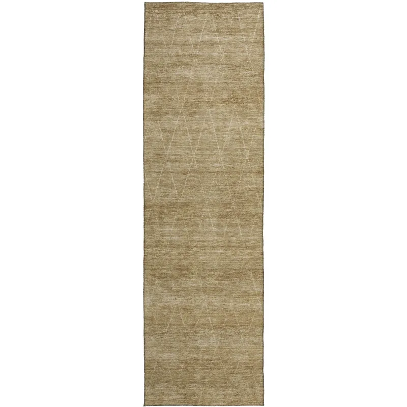 Luxury Washable Indoor/Outdoor Burano Wheat 2\'3\" x 7\'6\" Runner Rug