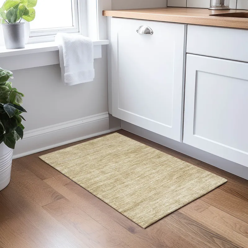 Luxury Washable Indoor/Outdoor Burano Wheat 1\'8\" x 2\'6\" Rug