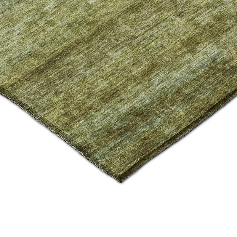 Luxury Washable Indoor/Outdoor Burano Olive 8\' x 8\' Round Rug