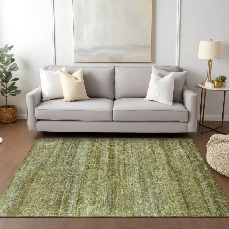 Luxury Washable Indoor/Outdoor Burano Olive 2\'6\" x 3\'10\" Rug