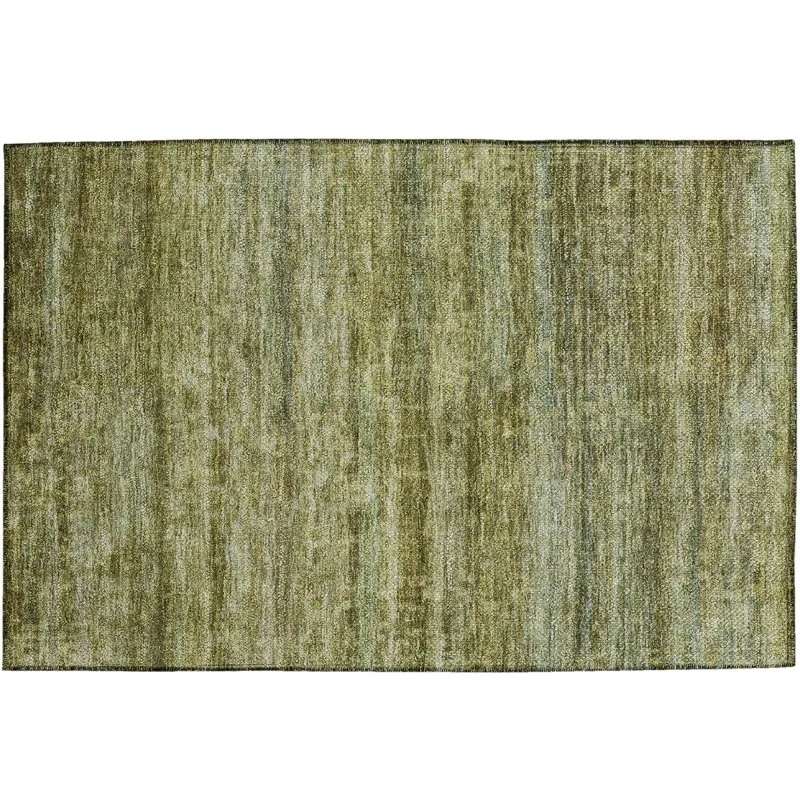 Luxury Washable Indoor/Outdoor Burano Olive 1\'8\" x 2\'6\" Rug