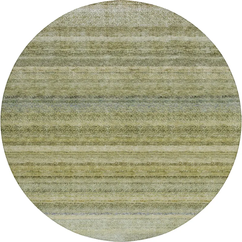 Luxury Washable Indoor/Outdoor Burano Aloe 8\' x 8\' Round Rug