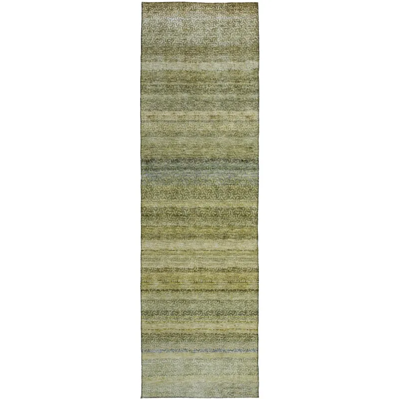 Luxury Washable Indoor/Outdoor Burano Aloe 2\'3\" x 7\'6\" Runner Rug