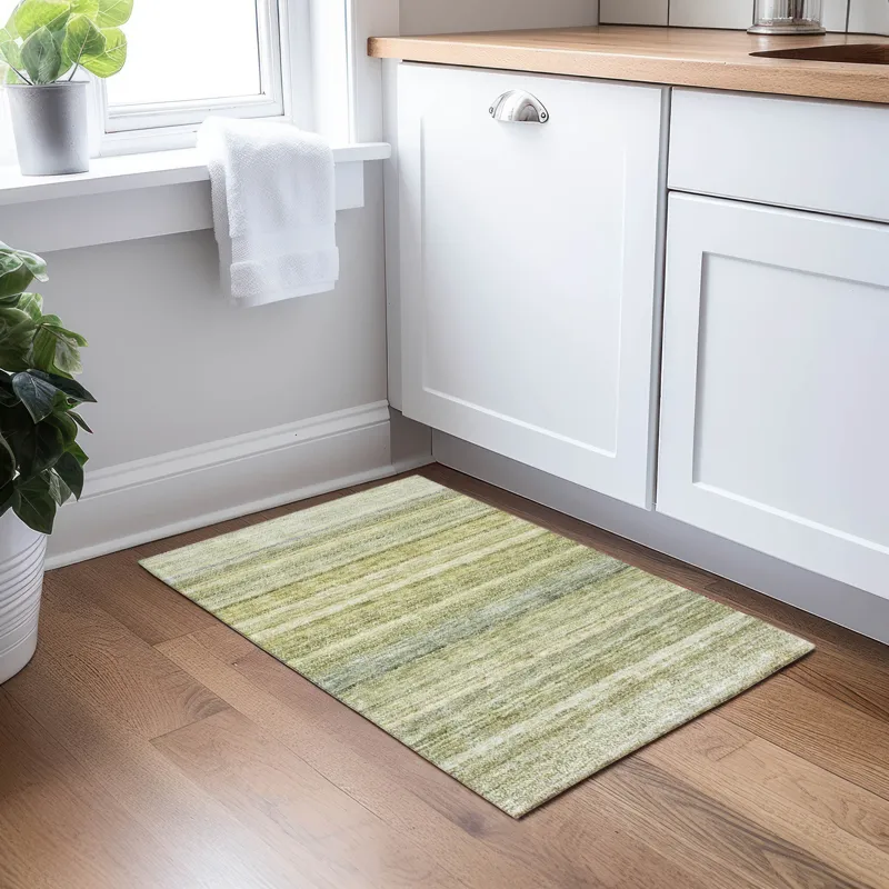 Luxury Washable Indoor/Outdoor Burano Aloe 1\'8\" x 2\'6\" Rug