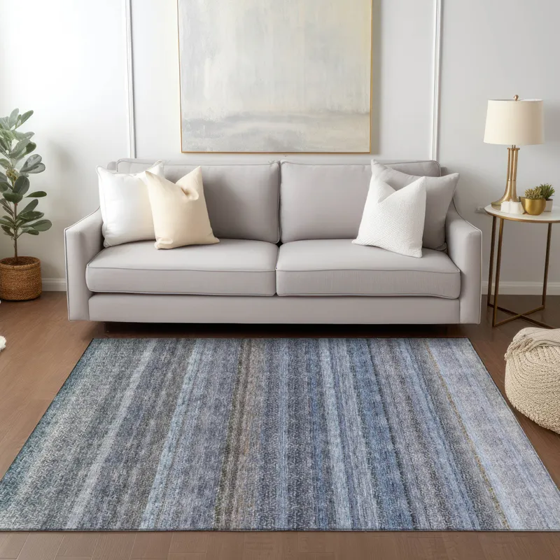Luxury Washable Indoor/Outdoor Burano Blue 2\'6\" x 3\'10\" Rug