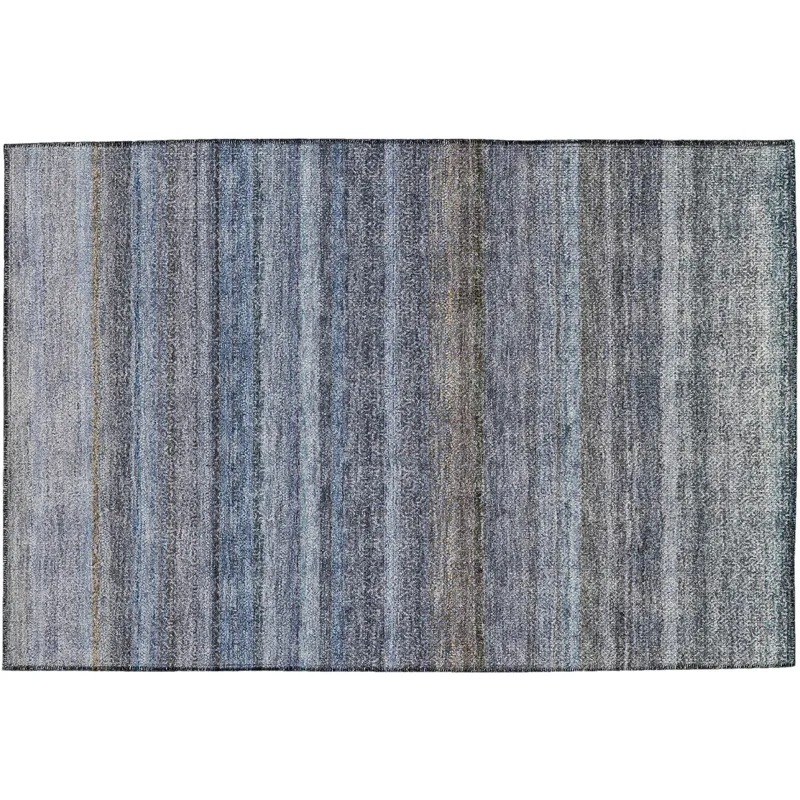 Luxury Washable Indoor/Outdoor Burano Blue 1\'8\" x 2\'6\" Rug