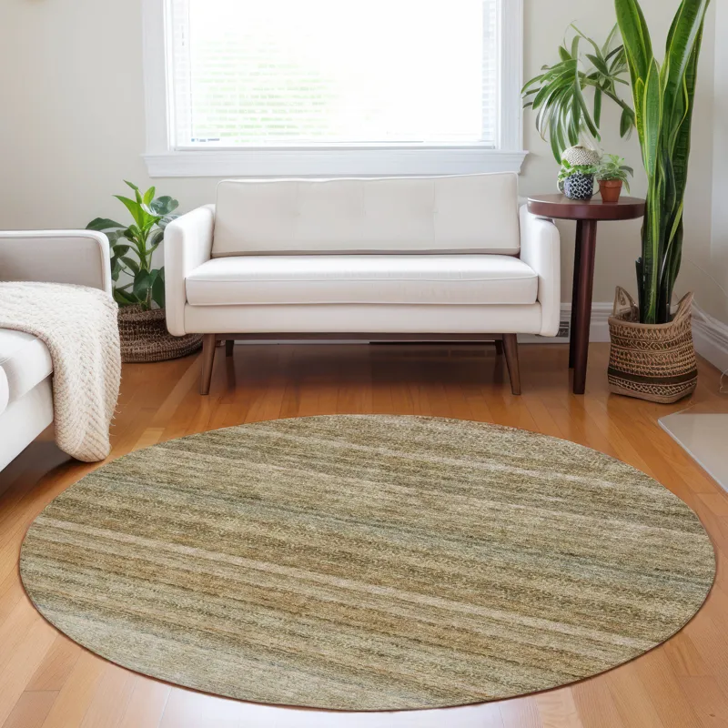 Luxury Washable Indoor/Outdoor Burano Copper 8\' x 8\' Round Rug