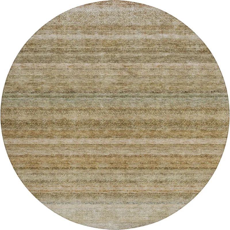 Luxury Washable Indoor/Outdoor Burano Copper 8\' x 8\' Round Rug