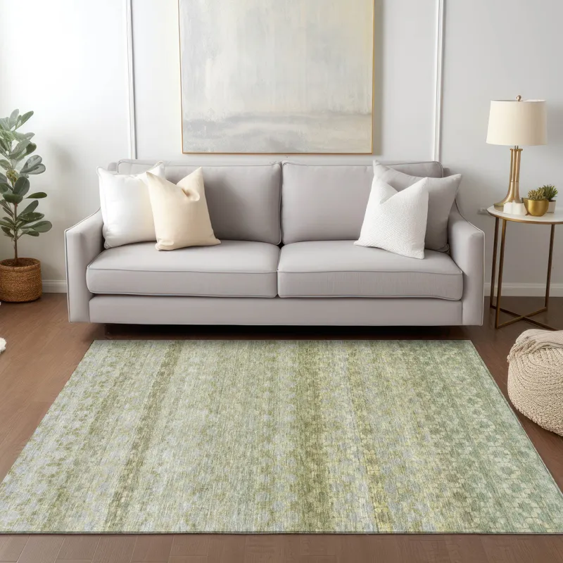 Luxury Washable Indoor/Outdoor Burano Aloe 5\' x 7\'6\" Rug