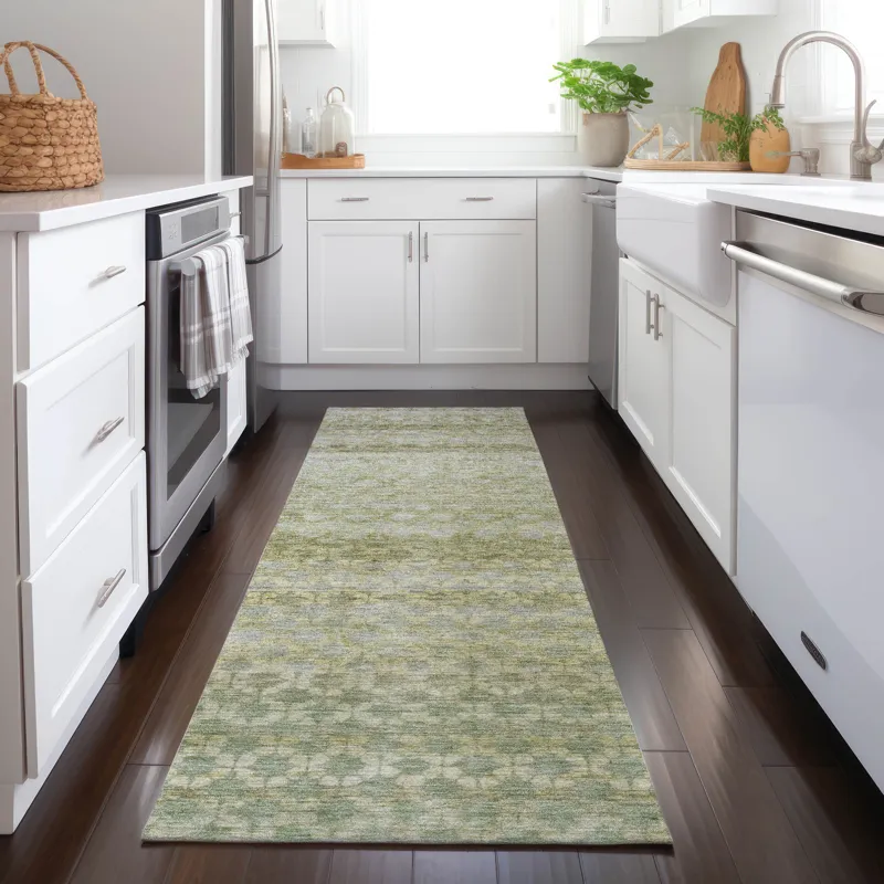 Luxury Washable Indoor/Outdoor Burano Aloe 2\'3\" x 7\'6\" Runner Rug