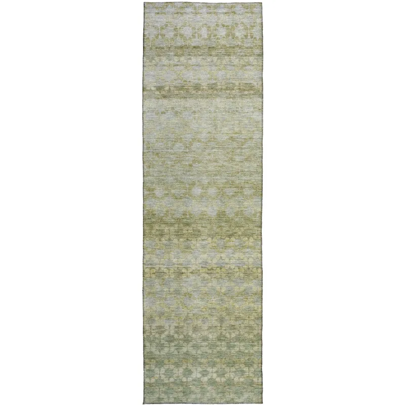 Luxury Washable Indoor/Outdoor Burano Aloe 2\'3\" x 7\'6\" Runner Rug