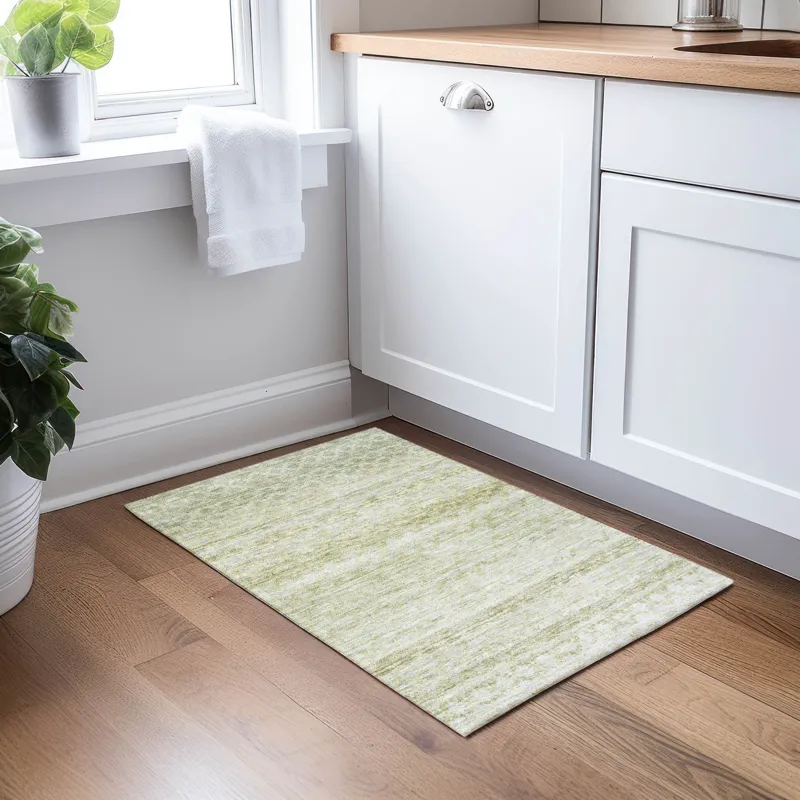 Luxury Washable Indoor/Outdoor Burano Aloe 1\'8\" x 2\'6\" Rug