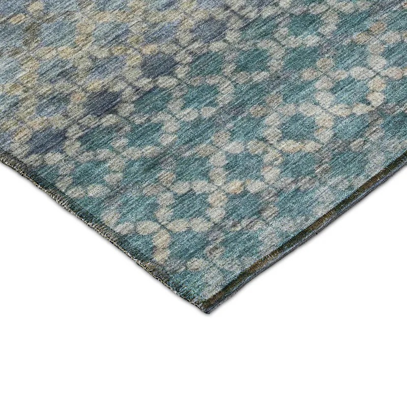 Luxury Washable Indoor/Outdoor Burano Blue 8\' x 10\' Rug