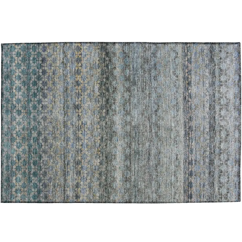 Luxury Washable Indoor/Outdoor Burano Blue 1\'8\" x 2\'6\" Rug
