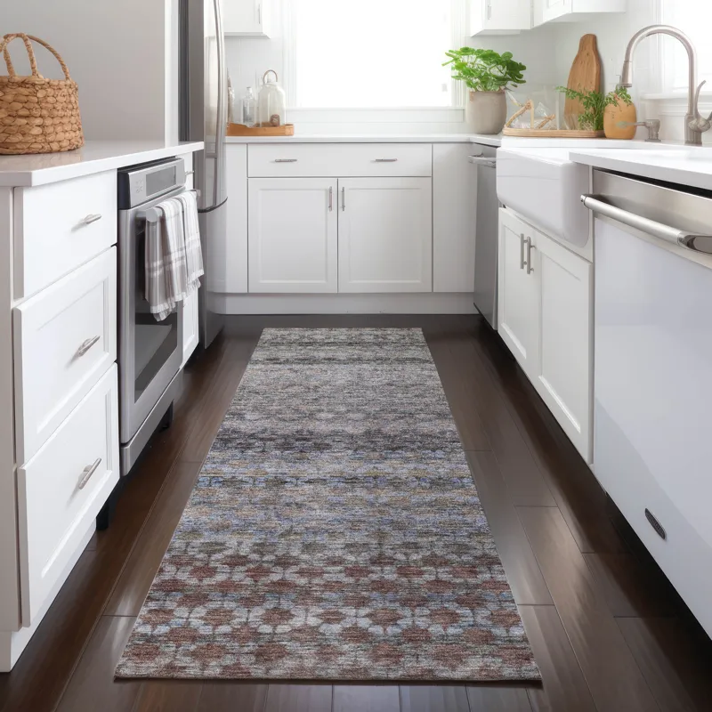Luxury Washable Indoor/Outdoor Burano Brown 2\'3\" x 7\'6\" Runner Rug