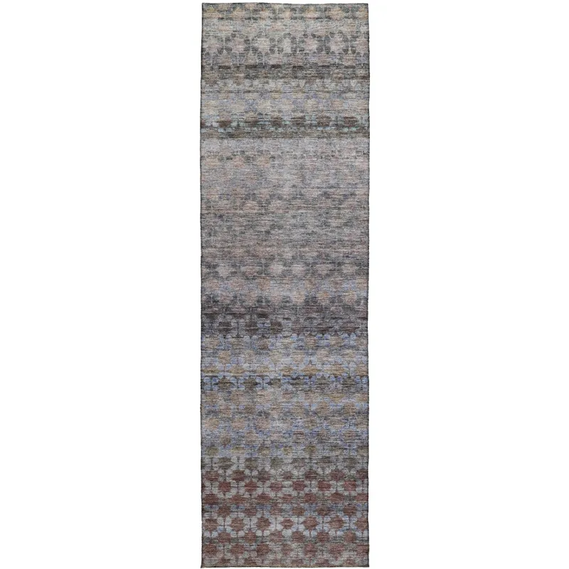 Luxury Washable Indoor/Outdoor Burano Brown 2\'3\" x 7\'6\" Runner Rug