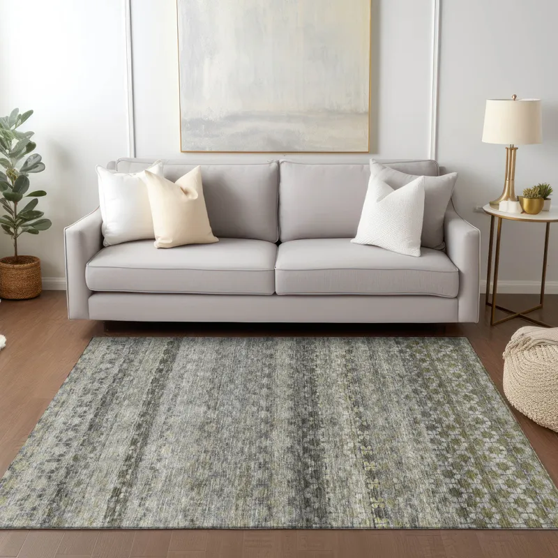 Luxury Washable Indoor/Outdoor Burano Pewter 2\'6\" x 3\'10\" Rug