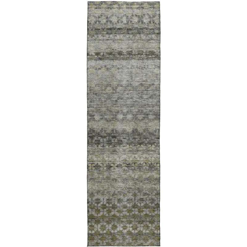 Luxury Washable Indoor/Outdoor Burano Pewter 2\'3\" x 7\'6\" Runner Rug