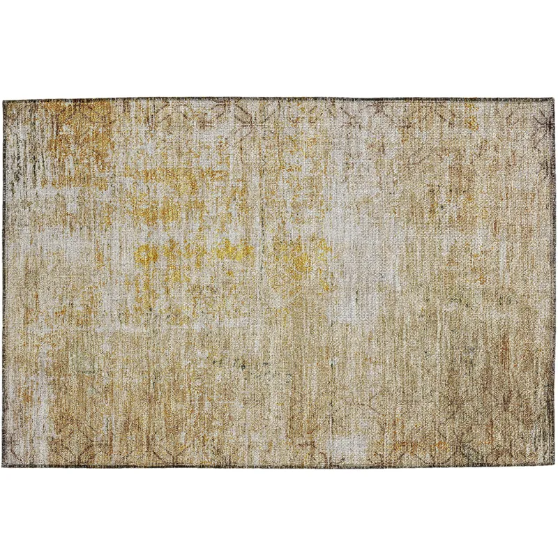 Luxury Washable Indoor/Outdoor Burano Gold 1\'8\" x 2\'6\" Rug