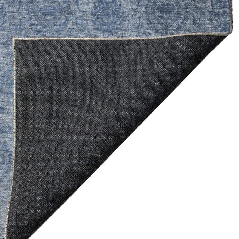 Luxury Washable Indoor/Outdoor Burano Blue 2\'3\" x 7\'6\" Runner Rug