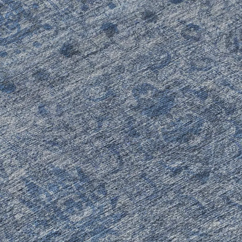 Luxury Washable Indoor/Outdoor Burano Blue 2\'3\" x 7\'6\" Runner Rug