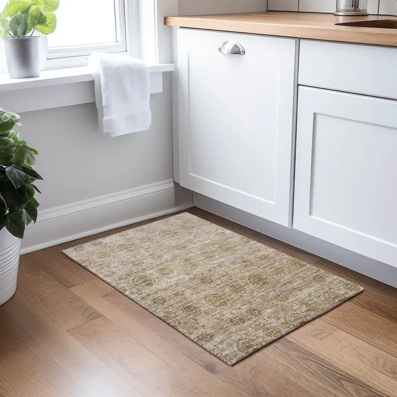 Luxury Washable Indoor/Outdoor Burano Brown 1\'8\" x 2\'6\" Rug
