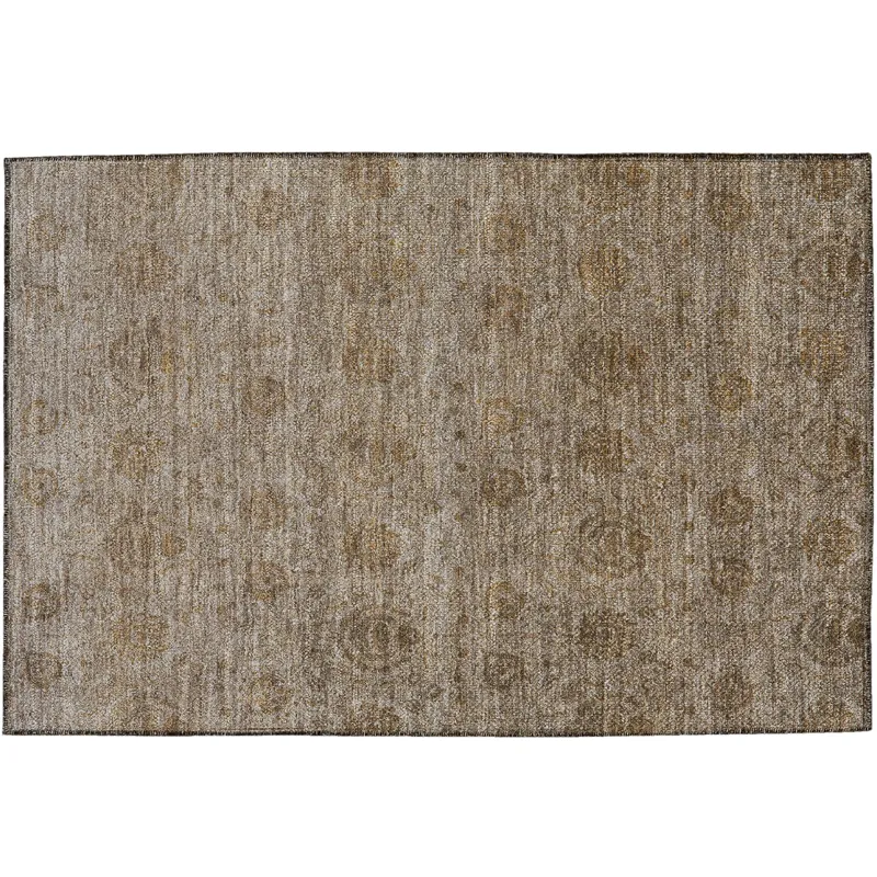 Luxury Washable Indoor/Outdoor Burano Brown 1\'8\" x 2\'6\" Rug