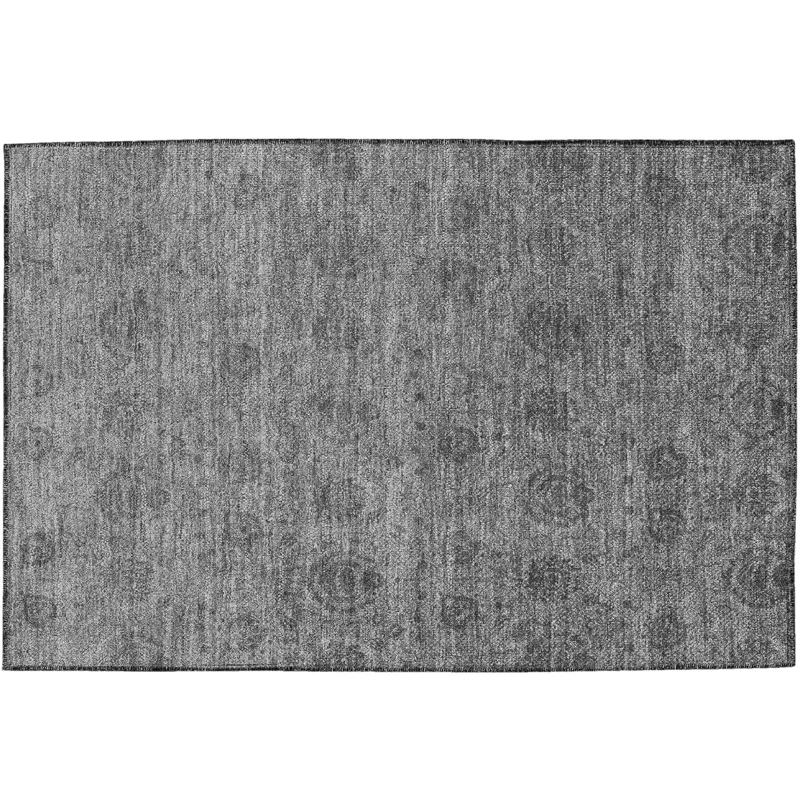 Luxury Washable Indoor/Outdoor Burano Gray 1\'8\" x 2\'6\" Rug